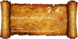 Halpert Alfréda névjegykártya